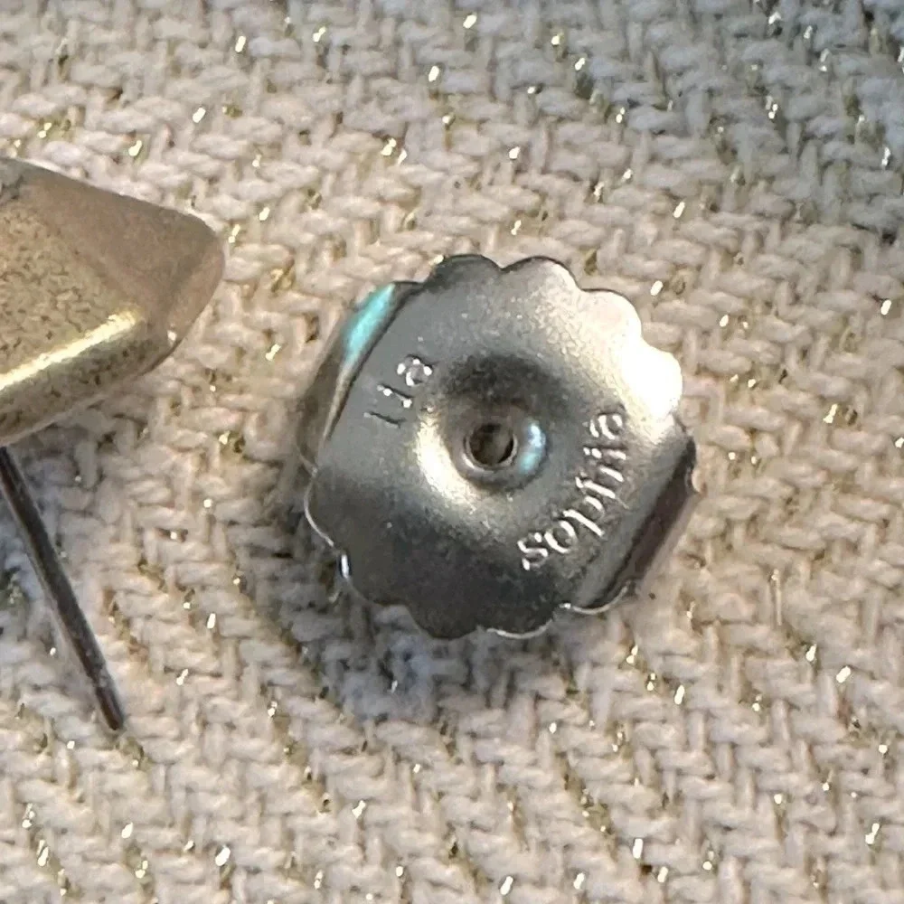 Matte Gold and Crystal Rhinestone Statement Stud Earring Lia Sophia Boho Look - Picture 6 of 9